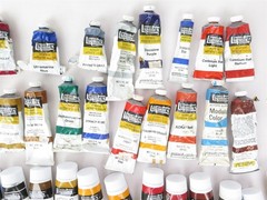 Lot of Quality Artist Oil & Arcylic Paint 80 Tubes Grumbacher & Liquidex Used