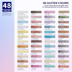 Paul Rubens Artist Grade 48 Colors Watercolor Set, Glitter Metallic Paints Set