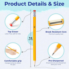 Pencils Bulk, 365 Pack, Pre Sharpened #2, Pencils Set, Easy Hold Grip with Erase