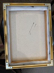 Vintage M. Hopart Original Oil Painting – Desert Landscape – Gold Frame – Excell