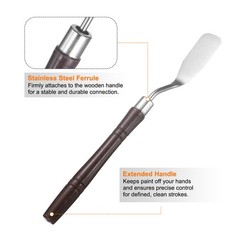 8pcs Painting Palette Knife 6.5″ Flat Head Stainless Steel Blade, Red