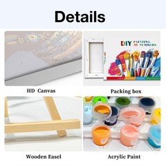 Framed Paint by Numbers Kit Black Women DIY Canvas Painting Wall Art 8×12 In
