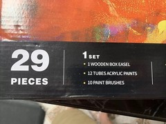 MERRIY Artist Acrylic Paint Set, Painting Supplies Kit with 12 Colors 29 Pieces