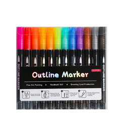 Double Line Outline Marker Pens Set for Creative Art and Craft Projects