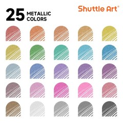Shuttle Art 50 Pack Metallic Gel Pens, 25 Metallic Gel Pens Set with 25 Refil…