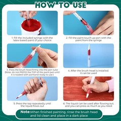 Touch Up Paint Pens 2 in 1 Pack Refillable Brush Pen Empty Oil Pen Transparent P