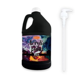 Acrylic Paint Black Color (128 oz/1 Gallon), 128 Fl Oz (Pack of 1),
