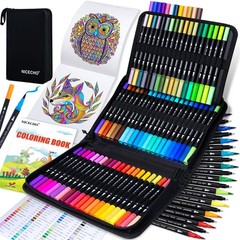 72 Colors Dual Tip Art Markers Pens for Adult Coloring Books, Brush and Fine …