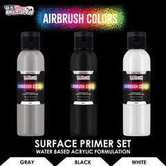 Black, White, Gray Surface Primer Airbrush Paint Set, 4 oz – Ready-To-Spray