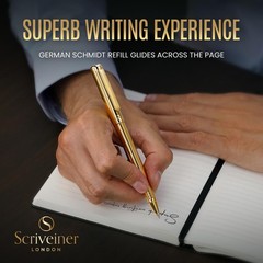Scriveiner Gold Rollerball Pen – Stunning Luxury 1 Count (Pack of 1), 3.