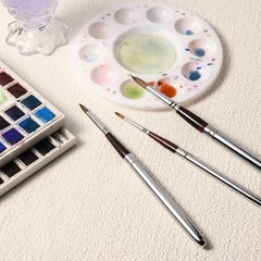 3 PCS Kolinsky Sable Hair Round Travel Watercolor Paint Brush Set With Case