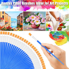 100Pcs Small Paint Brushes Bulk Flat Top Acrylic Classroom Brush For Kids Nickel