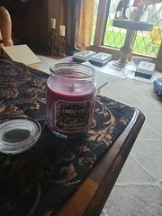 CANDLE-LITE Juicy Black Cherries Candles, 18 oz. Jar 1 Count Dark Red