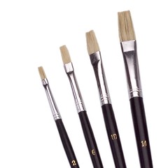 9 Paint Brushes Art Oil Acrylic WaterColor Varnish Flat Artist Craft PaintBrush