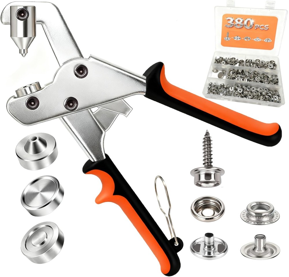 Heavy Duty Snap Fasteners 15mm Kit 100 Sets Tool Boat Cover Canvas RV Snaps Tarp