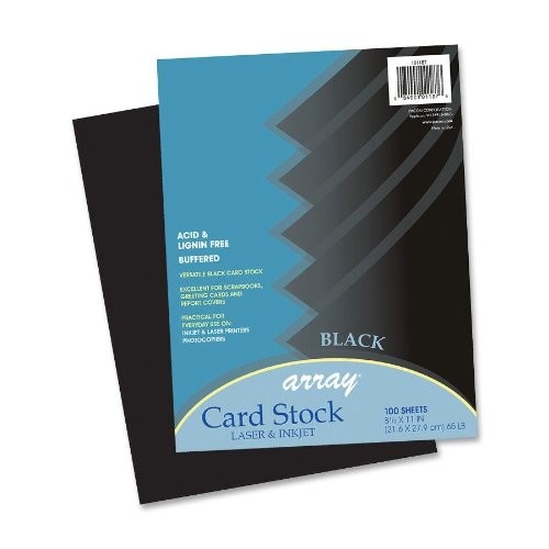 Pacon PAC101187 Card Stock 8.5″ x 11″ 65 lb Black 100 Sheets