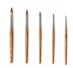 HWAHONG Artist Detail Paint Brushes Pointed Round Brush 345 1Set (5ea Brushes)