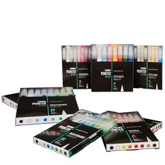 Grog Aqua Paint Mixed Marker 8 Pack – Multi Colour/Size Pointer Art Bundle Set
