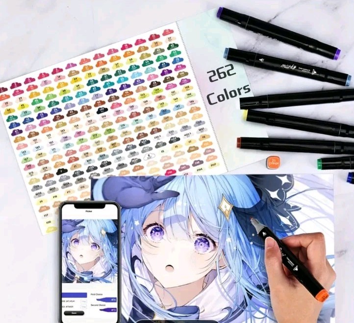 262 Colors Alcohol Markers Set, Dual Tips Blender Art Markers