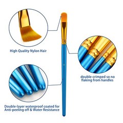 10 Pack Paint Brushes Set for Acrylic Oil Watercolor Face Nail Body Art