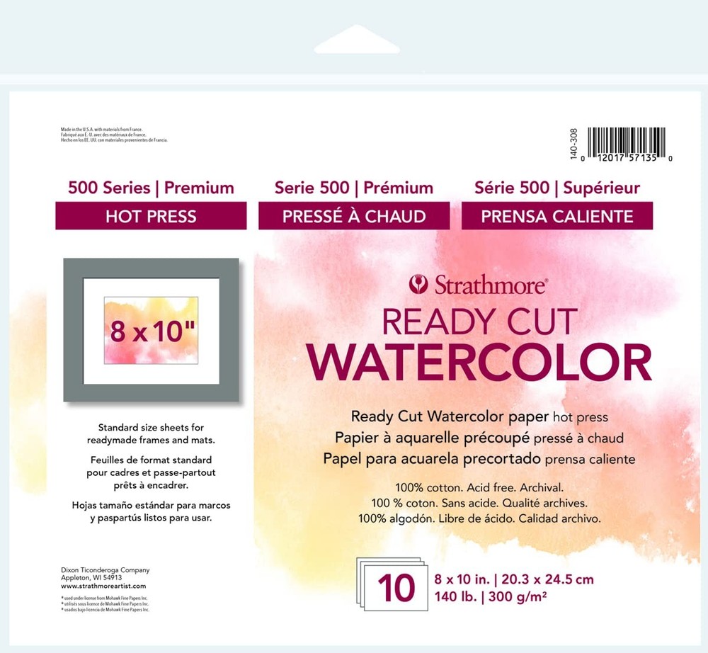 Watercolor Paper Pack 8×10 Inch 10 Sheets 140308 Art Drawing Paint Pad