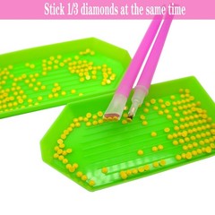 QYING 39PCS Diamond Art Painting Tools and 5.3 inches x 7.1 inches, GREEN