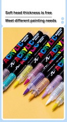 12-72 Acrylic Paint Brush Pens Set for Rock Fabric Wood Glass DIY Art Crafts