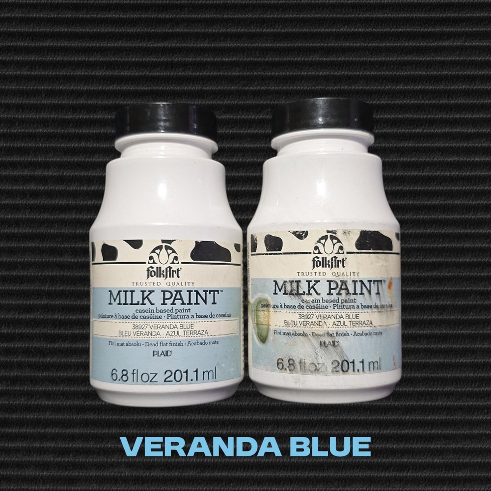 Lot of 2 FolkArt Milk Paint (VERANDA BLUE) #38927 – Chalk Finish (6.8oz Ea.) NEW