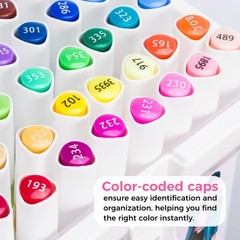 Ohuhu Markers 48-Color Double Tipped Brush Chisel Alcohol Markers for Adults