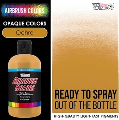 Versatile 8oz Water-Based Airbrush Paint – Opaque Golden Ochre for All Surfaces