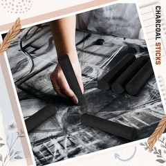 5 PCS Jumbo Willow Charcoal Sticks 0.790.94 Inch Black Artist Drawing Sketch