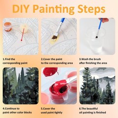 3 Pack Paint by Numbers Kit for Adults – DIY Landscape Mountain Acrylic Art 7.8x