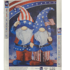 Patriotic Gnomes DIY Full Round Drill 30x40cm Diamond Painting New
