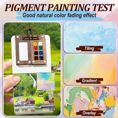 Mini Watercolor Paint Set Pocket Travel Water Color Set with 12 Color Sketchbook