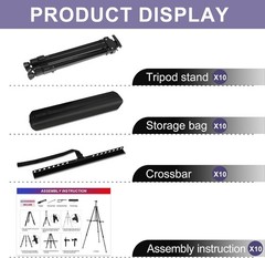 AROIC10 Pack Painting Display Easel Stand Portable Adjustable Metal Tripod