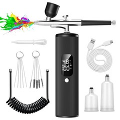 Airbrush Kit with Compressor – 48PSI High Pressure, Non-Clogging Air Brush Se…