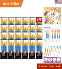 240-Piece Nylon Paint Brush Set – Multi-Use for Oil, Acrylic & Watercolor Art