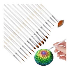 PANDAFLY 18 Pieces Mini Paint Brush Set for Art Painting