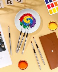 EORTA 6 Pieces Travel Watercolor Brushes with Leather Pouch, Extendable Paint…