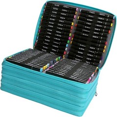 224 Slot Marker Case – Unfolding Art Tool Carrier with Adjustable Strap