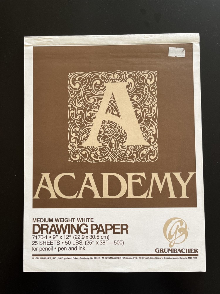 GRUMBACHER Academy Drawing Paper Medium Weight 50 Lbs. White 21/25 Sheets Remain
