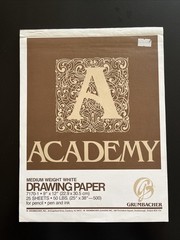 GRUMBACHER Academy Drawing Paper Medium Weight 50 Lbs. White 21/25 Sheets Remain