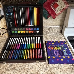 85 Piece Deluxe Professional Art Kit, With Brand New Coloring Book.