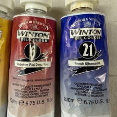 LOT OF 3 Winton 6.75 fl. oz. 200ml Oil Colour french ultramarine yellow red deep