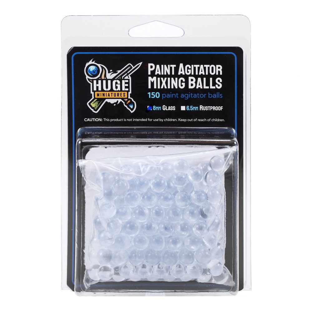 Huge Miniatures Paint Mixing Balls, 8mm Glass Agitators for Paints – 150 Pack