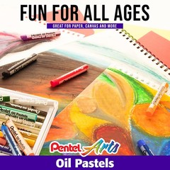 Pentel Oil Pastels – 50 Color Set (PHN-50) 50 Count (Pack of 1), Multicolor