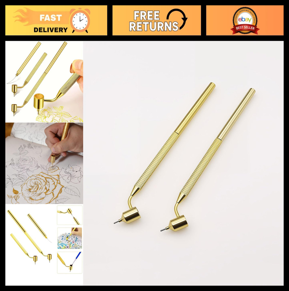 2pcs Precision Detailing Paint Applicator Pen Set, 0.3mm & 0.5mm for Art & Touch