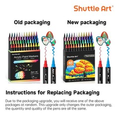 48 Colors Dual Tip Acrylic Paint Markers, Brush Tip and Fine Tip Acrylic Pain…