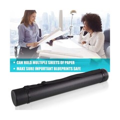 12 Pcs Black Poster Tube Bulk Extendable Blueprint Holder Expand from 24.5 to…