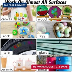 5 Colors Oil-Based Paint Markers, Waterproof Quick Dry Permanent Paint Pen for R